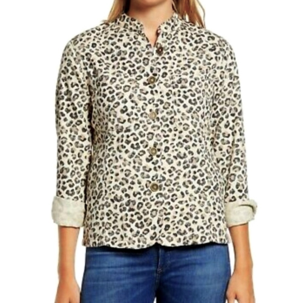 Caslon Leopard Print Button Down Lightweight Casu… - image 2